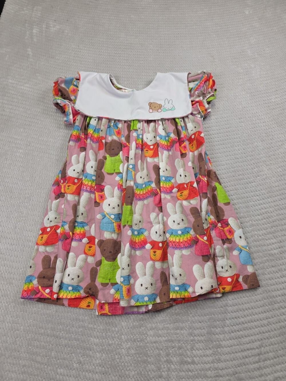 Smock Nha Tho Dress Girls 12 Bunny Print Smocked Dress
